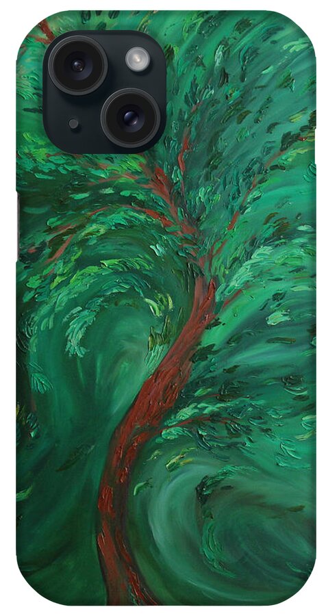 Tree iPhone Case featuring the painting Green Bliss by Felix Concepcion