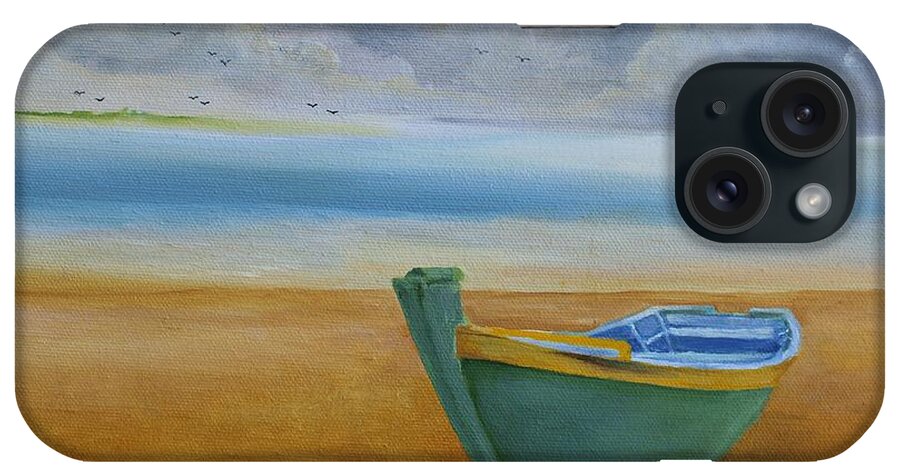 Impressionism iPhone Case featuring the painting Green Boat by Alicia Maury