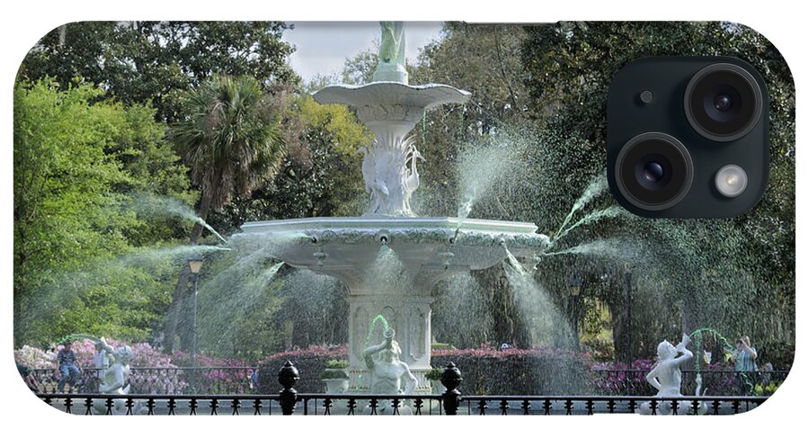 Bradford Martin iPhone Case featuring the photograph Green Forsyth Park Fountain by Bradford Martin