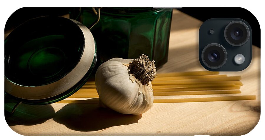Garlic iPhone Case featuring the photograph Green Glass and Garlic by Mark McKinney
