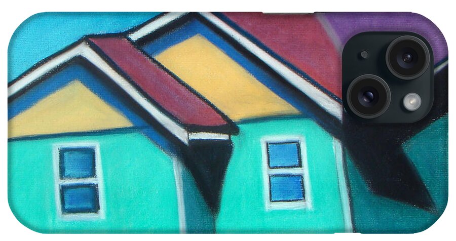 Architectural Art iPhone Case featuring the painting Green Homes by Michael Foltz