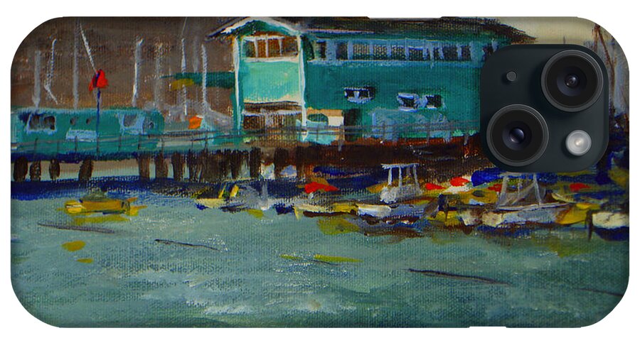 California iPhone Case featuring the painting Green Pier Early Evening by Joan Coffey