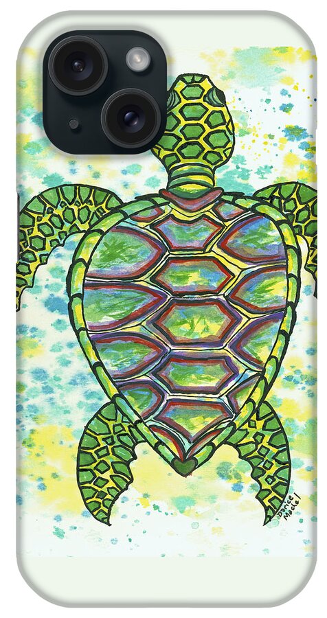 Animal iPhone Case featuring the painting Green Sea Turtle by Darice Machel McGuire