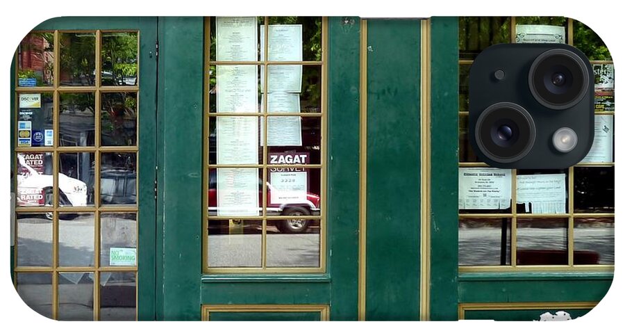 Green Shop Door iPhone Case featuring the photograph Green Shop Door by Sally Simon