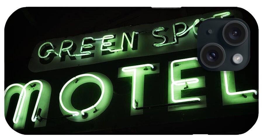Art iPhone Case featuring the photograph Green Spot Motel by Gigi Ebert