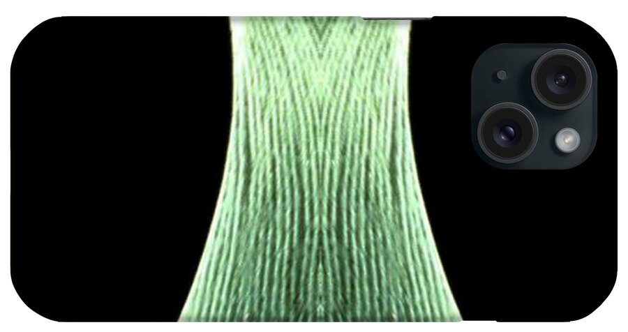 Green iPhone Case featuring the digital art Green Stripe Dress by Mary Russell