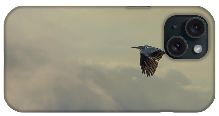 Rice Paddy iPhone Case featuring the photograph Grey Heron by © Peter Lourenco
