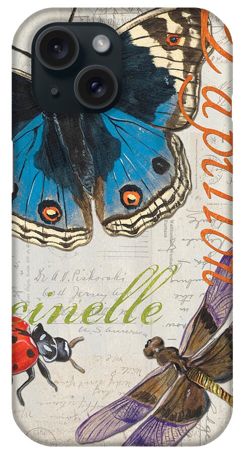 Butterfly iPhone Case featuring the painting Grey Postcard Butterflies 4 by Debbie DeWitt
