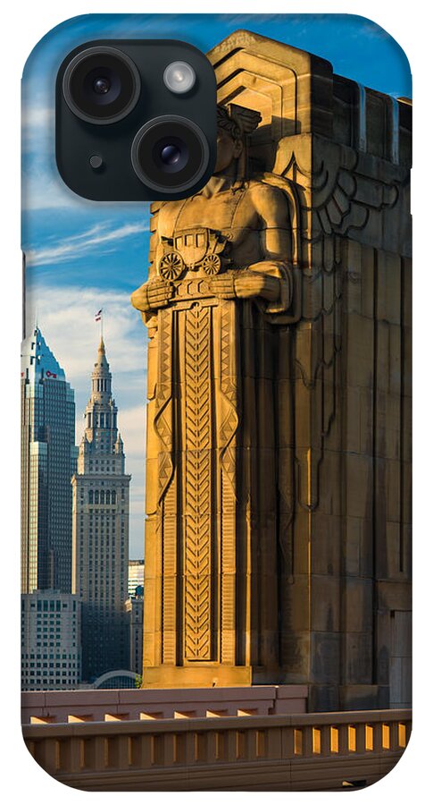 Cleveland iPhone Case featuring the photograph Guardian and Towers by Clint Buhler