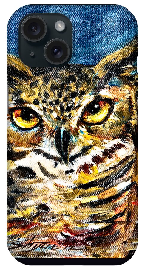 Owl iPhone Case featuring the painting Guardian Owls by Shijun Munns