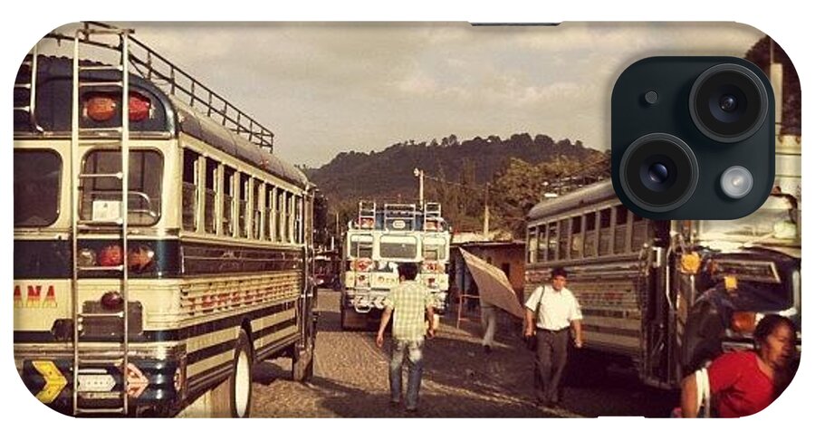 #antigua #guatemala #crazyadventure #chickenbus #journey #travel #picoftheday #iphonestagram #destination #centralamerica #adventures #sights #culture #experience #indigenous iPhone Case featuring the photograph Guatemalen adventure by Michelle Aros