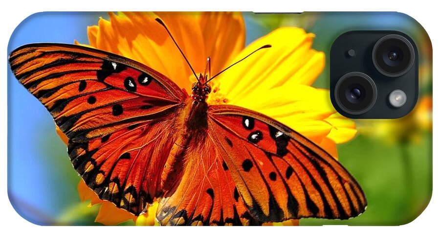 Photography iPhone Case featuring the photograph Gulf Fritillary by Ludwig Keck