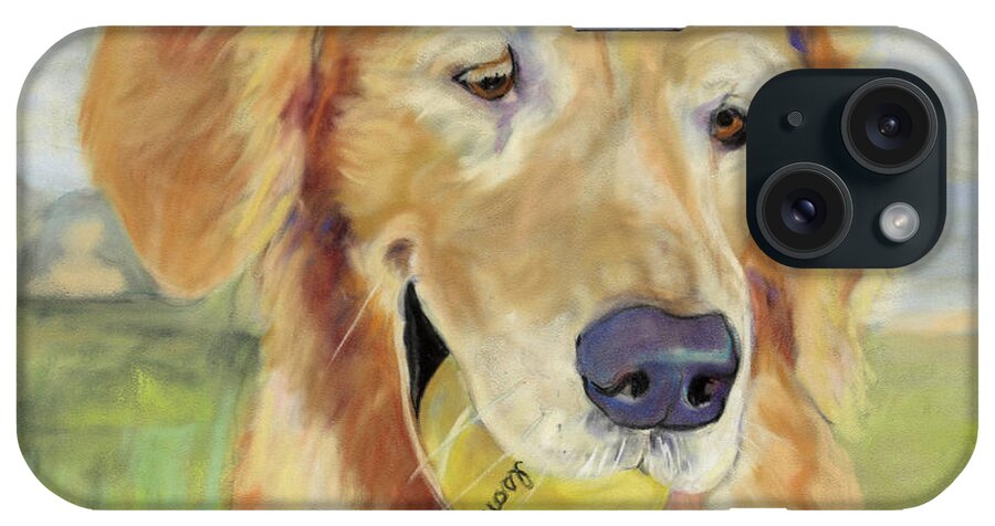 Pat Saunders-white Pastel Painting iPhone Case featuring the painting Gus by Pat Saunders-White