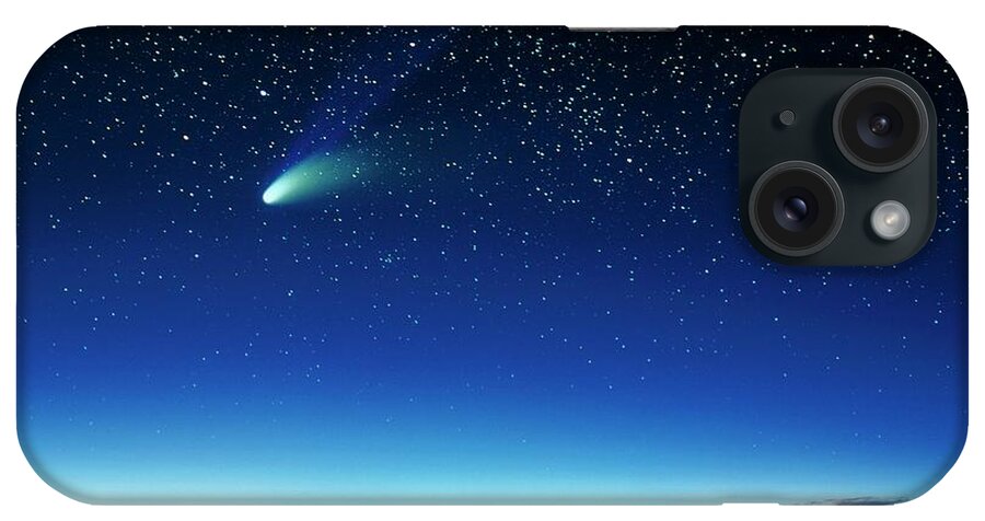 Astronomy iPhone Case featuring the photograph Hale-bopp Comet And Telescope Domes by David Nunuk