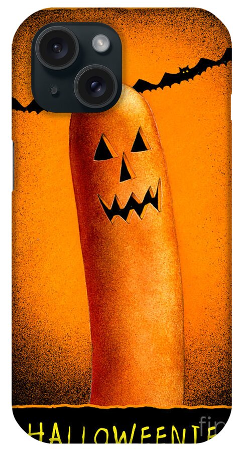 Will Bullas iPhone Case featuring the painting Halloweenie... by Will Bullas