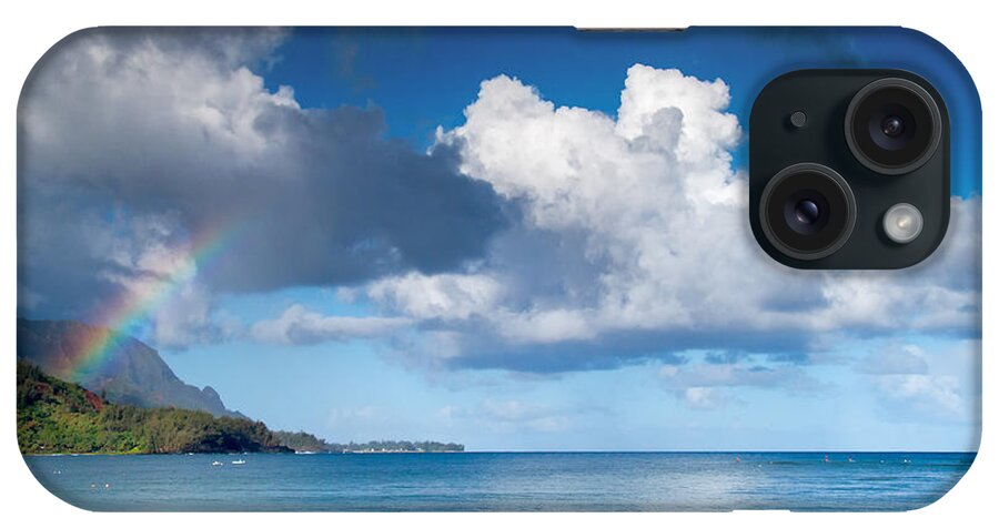 Hanalei Pier iPhone Case featuring the photograph Hanalei Bay and Rainbow by Roger Mullenhour