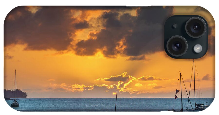 Cloud iPhone Case featuring the photograph Hanalei Bay, Hawaii, Kauai, Sunset by Lee Klopfer