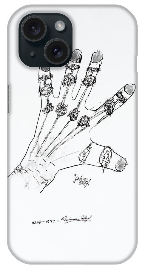 Kokoschka iPhone Case featuring the drawing Hand by Dietmar Scherf