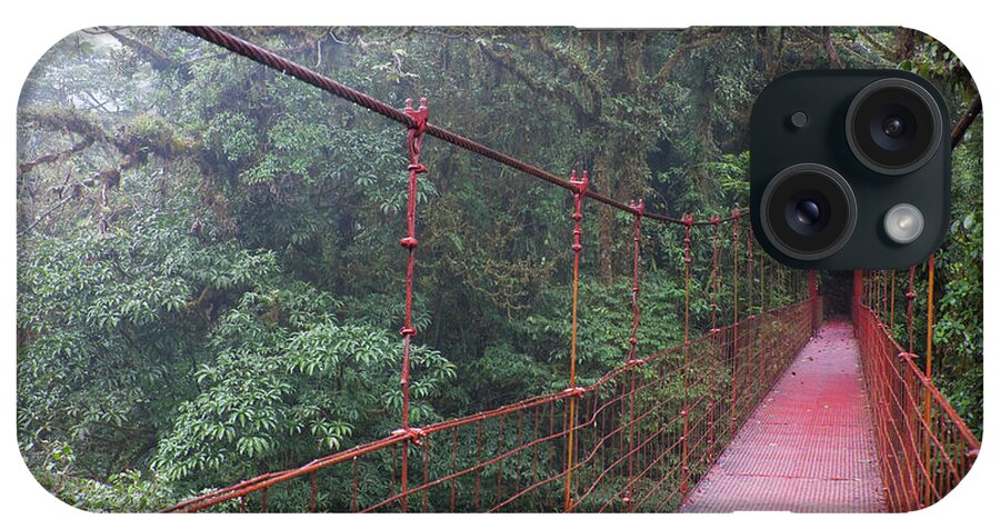 Cordillera De Tilaran iPhone Case featuring the photograph Hanging Bridge At Monteverde Cloud by Kathrin Ziegler
