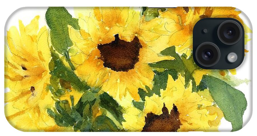 Sunflower iPhone Case featuring the painting You Are My Sunshine by Maria Hunt