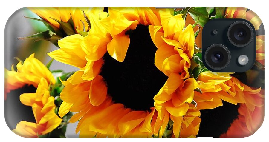 Sunflowers iPhone Case featuring the photograph HaPPY SuNFLoweRS by Angela J Wright