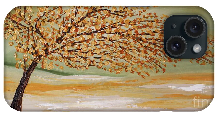 Contemporary Paintings iPhone Case featuring the painting Happy Tree by Preethi Mathialagan