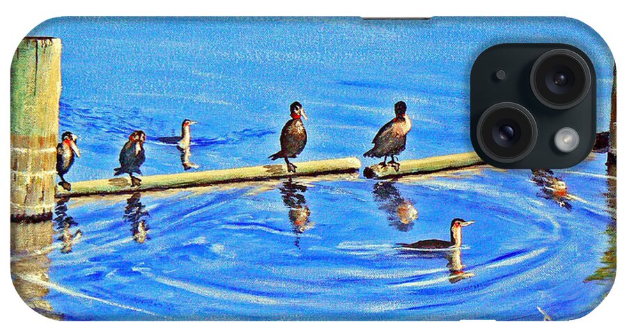 Nature iPhone Case featuring the painting Harbor Patrol by Ray Nutaitis