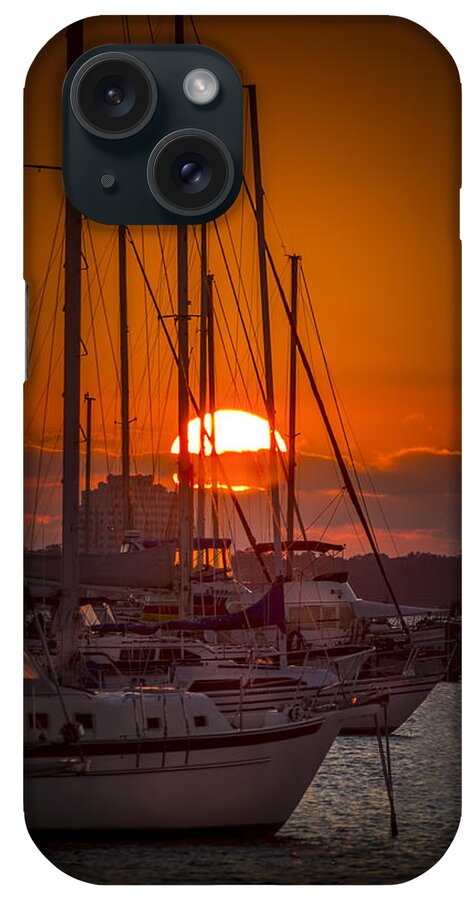 Sailboats iPhone Case featuring the photograph Harbor Sunset by Marvin Spates