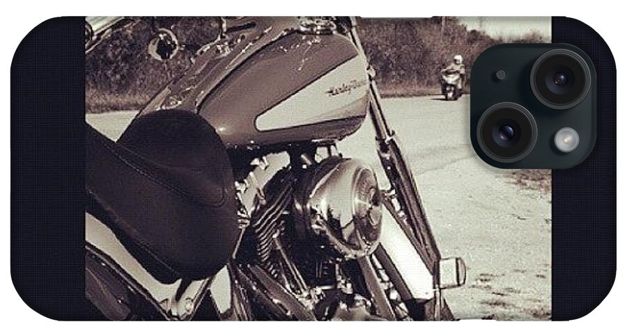 Harleydavidson iPhone Case featuring the photograph #harleydavidson Pit Stop by Jacqueline Anderson-Mendoza