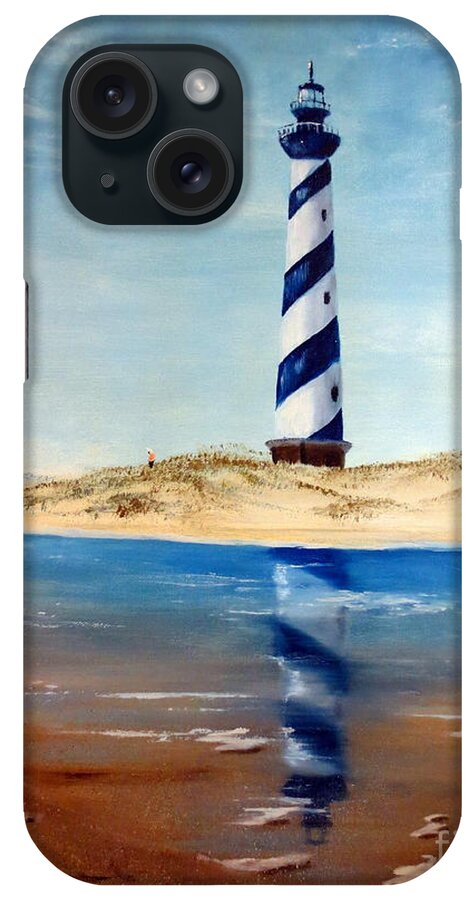 Lighthouse Painting iPhone Case featuring the painting Hatteras Lighthouse by Lee Piper