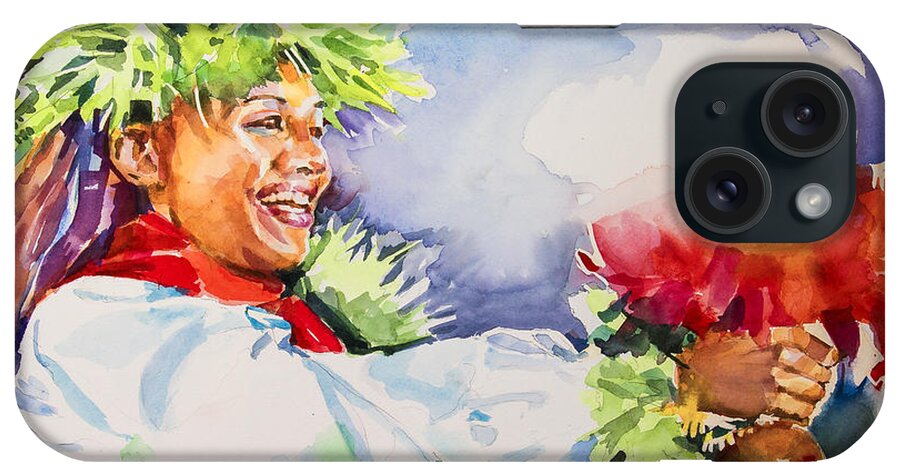 Hula iPhone Case featuring the painting Hau'oli-Happy by Penny Taylor-Beardow