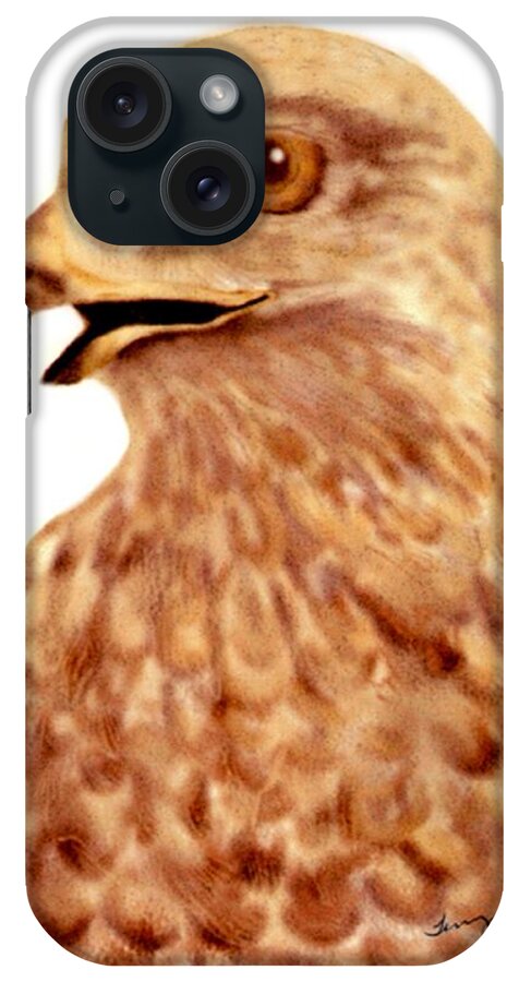 Bird iPhone Case featuring the digital art Hawk by Terry Frederick