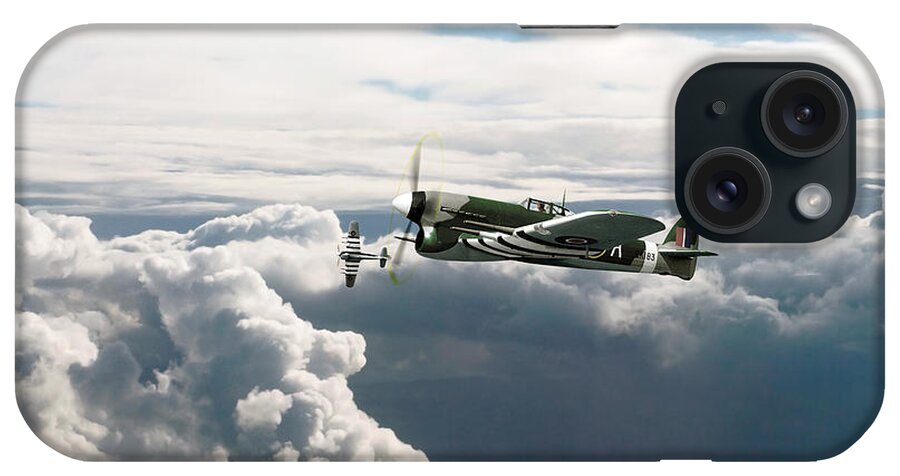 Typhoons iPhone Case featuring the digital art Hawker Typhoons by Airpower Art