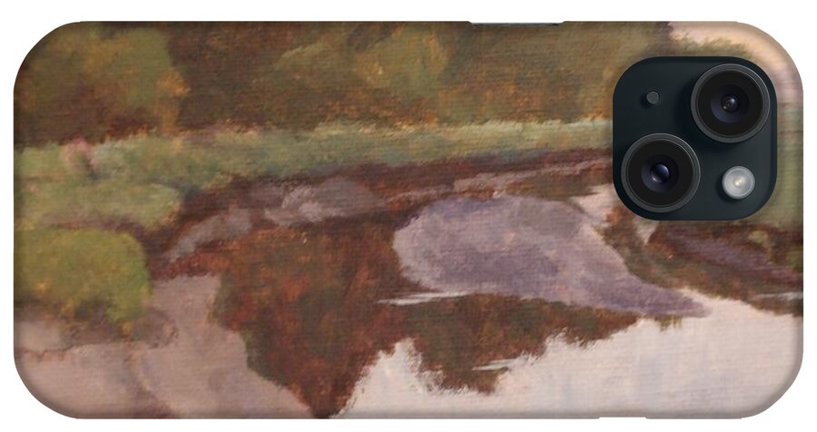 Acrylic iPhone Case featuring the painting Hazy Day by Claire Gagnon