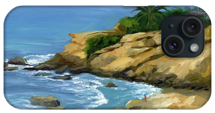 Laguna Beach iPhone Case featuring the painting Hazy Laguna Morning by Alice Leggett