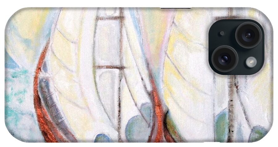 Sail Boats iPhone Case featuring the painting Heading North VI by Pius Kendakur