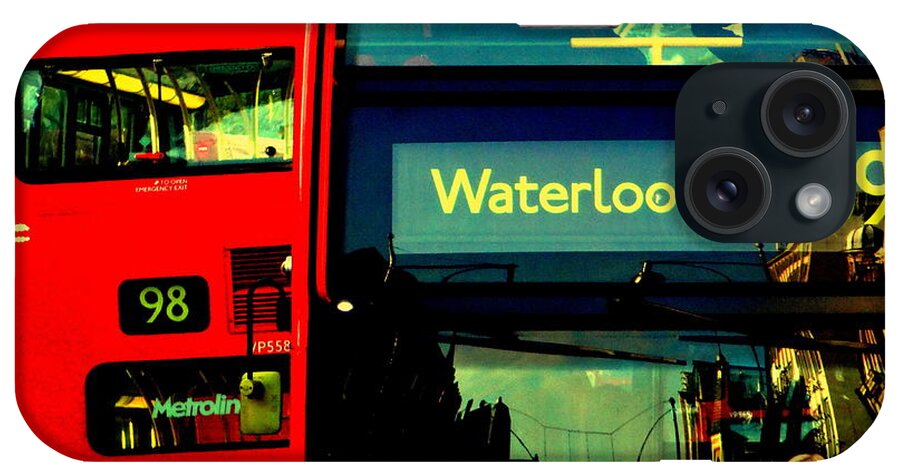 London iPhone Case featuring the photograph Heading to Waterloo on London Bus by Funkpix Photo Hunter