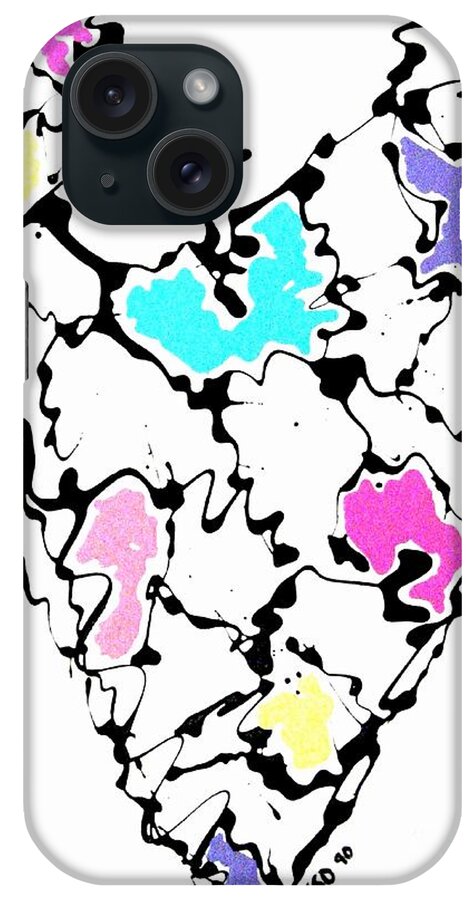 Acrylic iPhone Case featuring the painting Heart Map by Mars Besso
