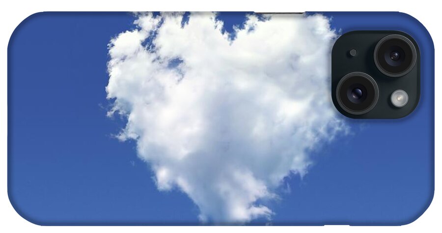 Concepts & Topics iPhone Case featuring the digital art Heart-shaped Cloud, Artwork by Leonello Calvetti