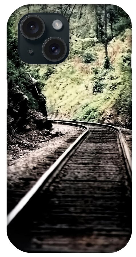 Railroad iPhone Case featuring the photograph Hegia Burrow Railroad Tracks by Lesa Fine