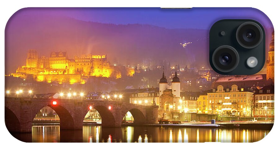 Panoramic iPhone Case featuring the photograph Heidelberg Castle And Alt Brucke Old by Richard I'anson