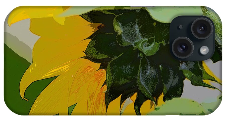 Sunflower iPhone Case featuring the digital art Hello again by Elaine Berger