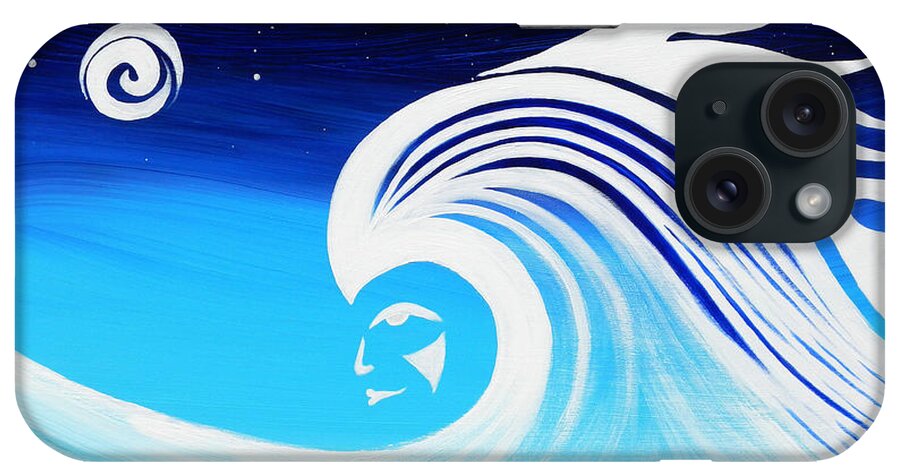Seascapes iPhone Case featuring the painting Her Wave by A Cyaltsa Finkbonner