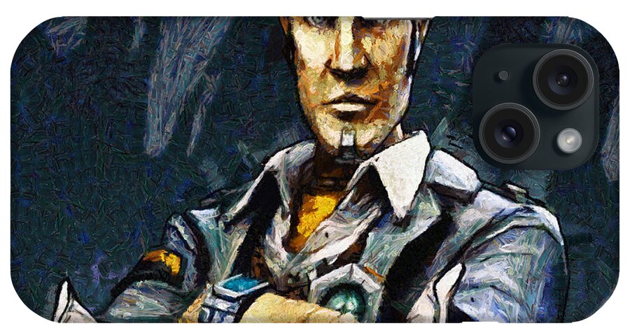 Www.themidnightstreets.net iPhone Case featuring the painting Hey Vault Hunter Handsome Jack Here by Joe Misrasi