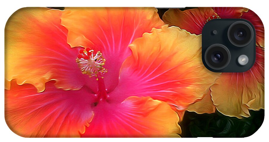 Hibiscus iPhone Case featuring the digital art Hibiscus Duo by Vincent Franco