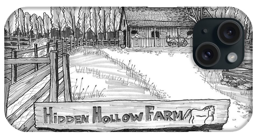 Hidden Hollow Farm iPhone Case featuring the drawing Hidden Hollow Farm 1 by Richard Wambach