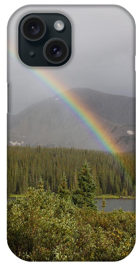 Rainbow iPhone Case featuring the photograph High Altitude Rainbow Portrait by Tony Hake