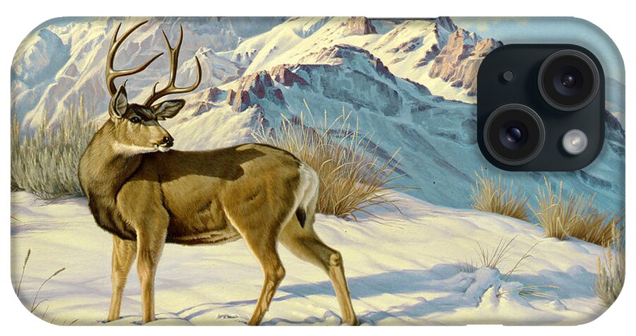 Wildlife iPhone Case featuring the painting High Country Buck by Paul Krapf