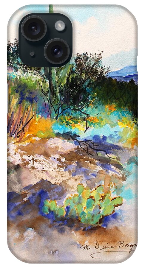 Desert iPhone Case featuring the painting High Desert Scene 2 by M Diane Bonaparte