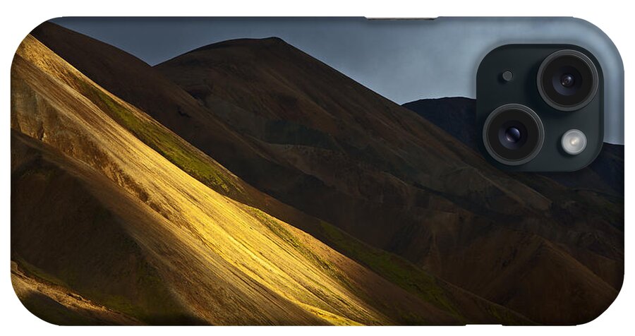 Heike Odermatt iPhone Case featuring the photograph Hills At Sunset Landmannalaugar by Heike Odermatt